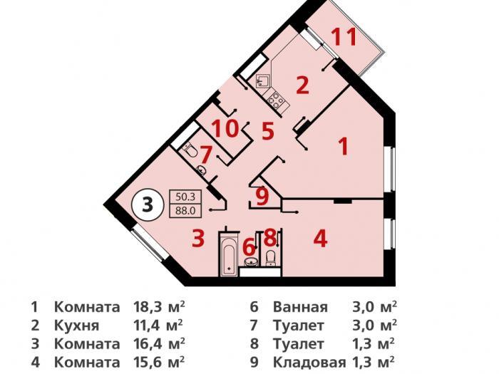 Угловая квартира в ЖК «Москва А101»